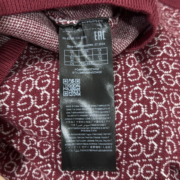 Women’s Burgundy Patterned Long Sleeve Sweater - Picture 10 of 10